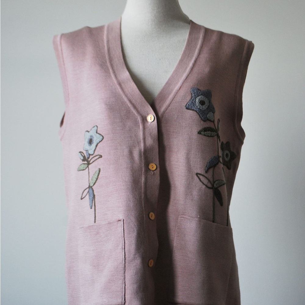Dusty Pink Floral Vest